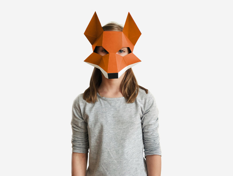 Kids Fox Mask <br> DIY Paper Mask Template