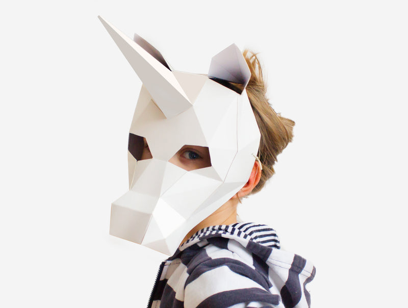 Kids Unicorn Mask <br> DIY Paper Mask Template