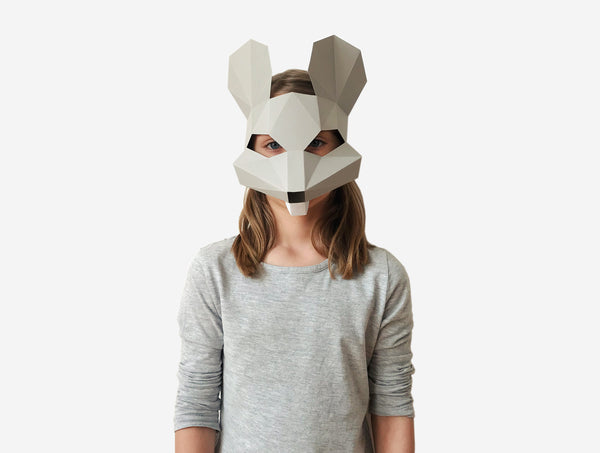 Kids Mouse Mask <br> DIY Paper Mask Template