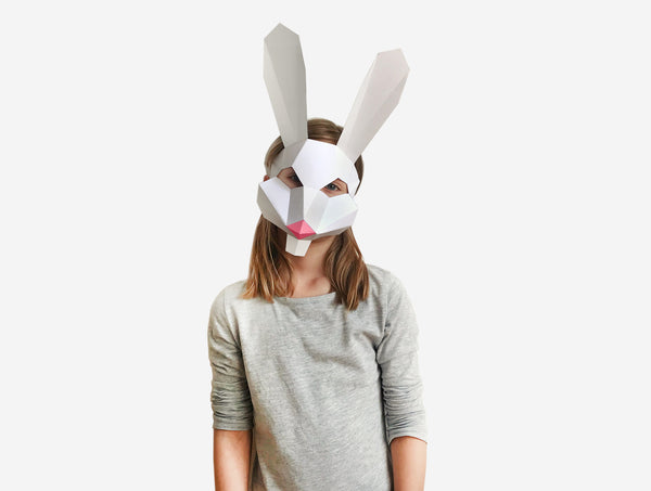 Kids Bunny Mask <br> DIY Paper Mask Template