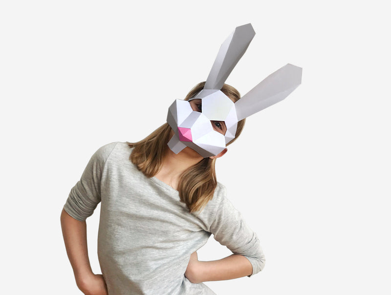 Kids Bunny Mask <br> DIY Paper Mask Template