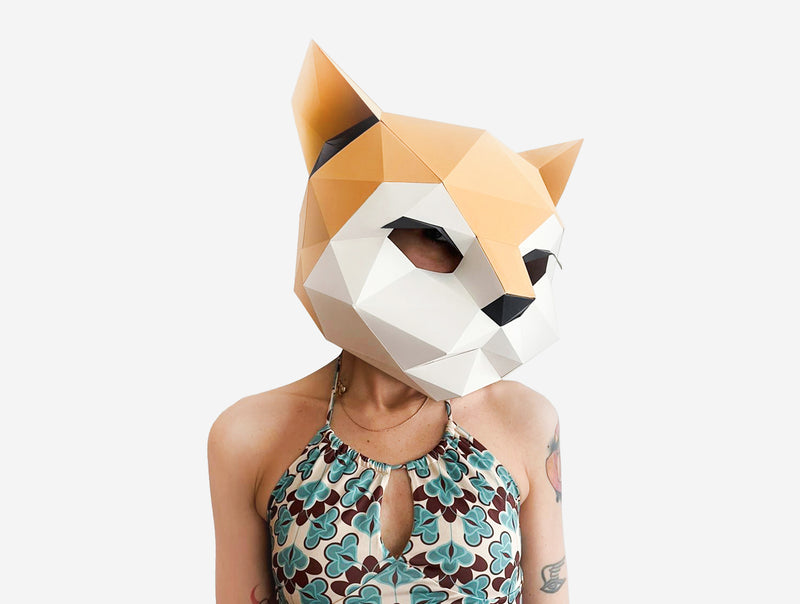 Kitten Cat Mask <br> DIY Paper Mask Template