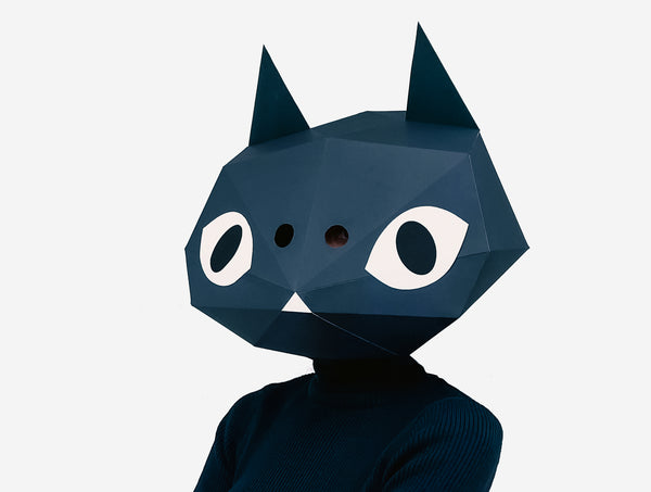 Cute Kitten Half Mask <br> DIY Paper Mask Template