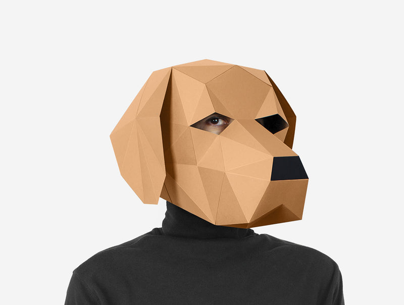 Labrador Dog Mask <br> DIY Paper Mask Template