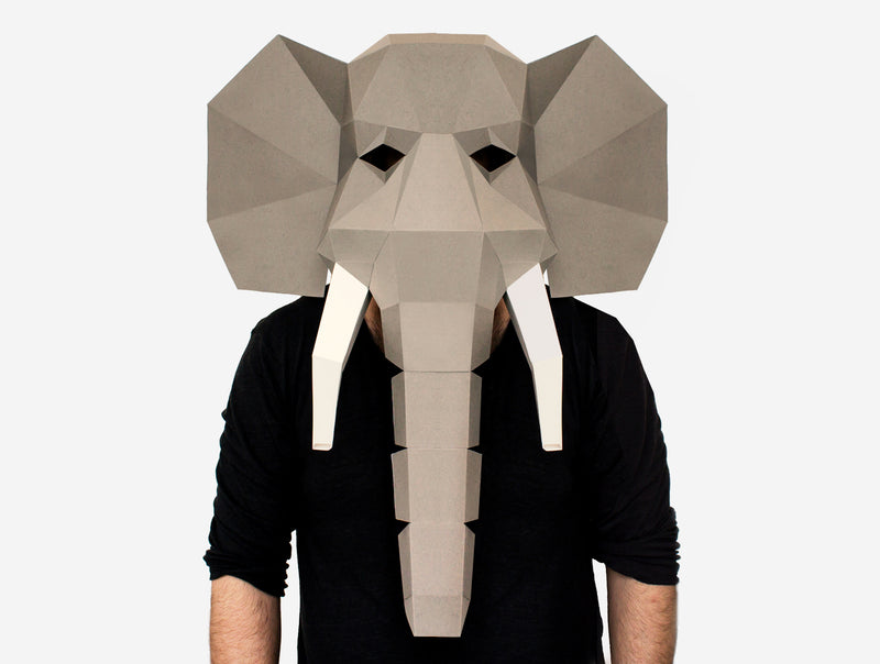 Elephant Mask <br> DIY Paper Mask Template