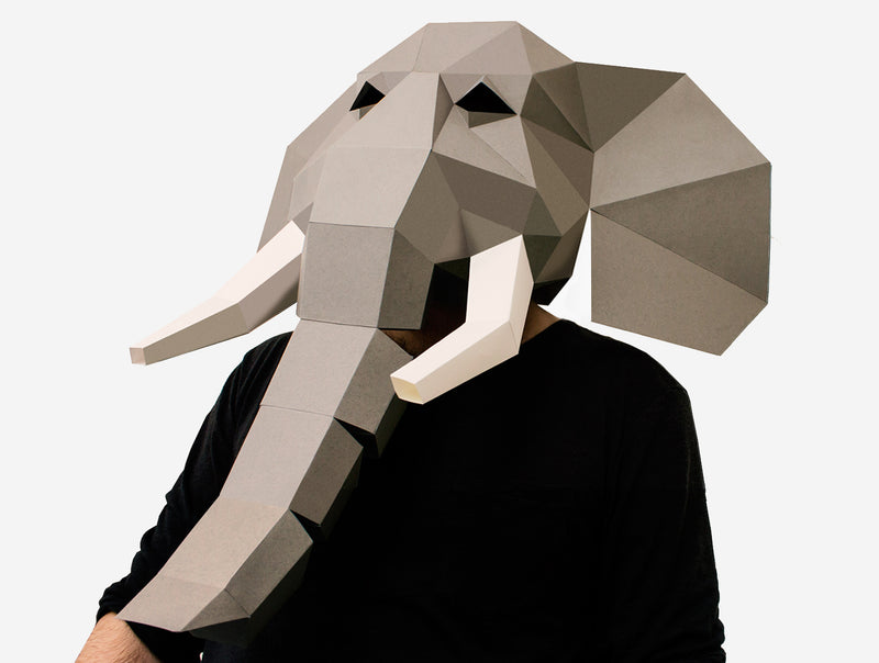 Elephant Mask <br> DIY Paper Mask Template