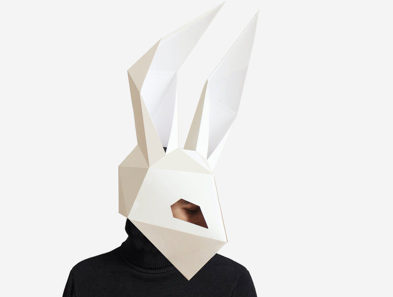 DJ Rabbit Mask <br> DIY Paper Mask Template