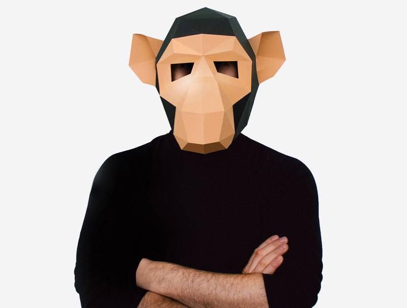 Monkey Mask <br> DIY Paper Mask Template