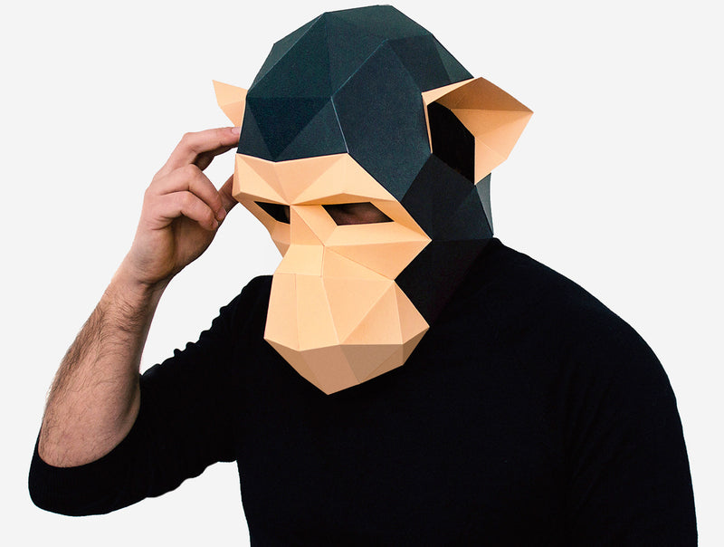 Monkey Mask <br> DIY Paper Mask Template