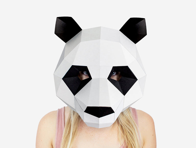 Panda Mask <br> DIY Paper Mask Template