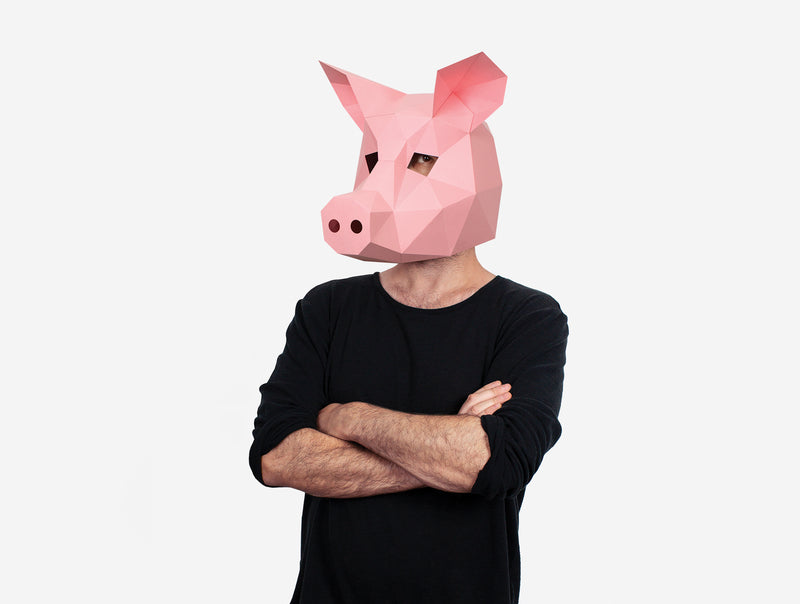 Pig Mask <br> DIY Paper Mask Template