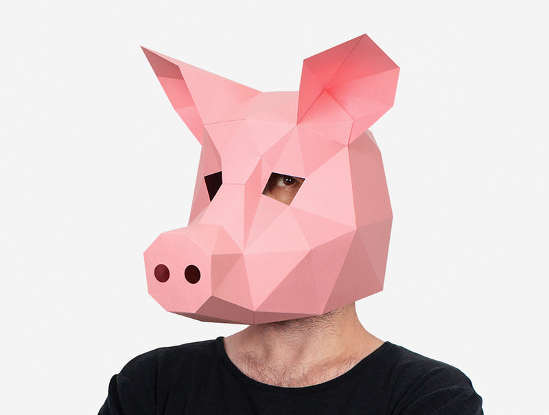 Pig Mask <br> DIY Paper Mask Template