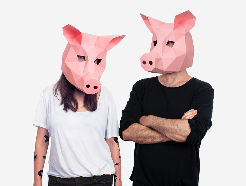 Pig Mask <br> DIY Paper Mask Template