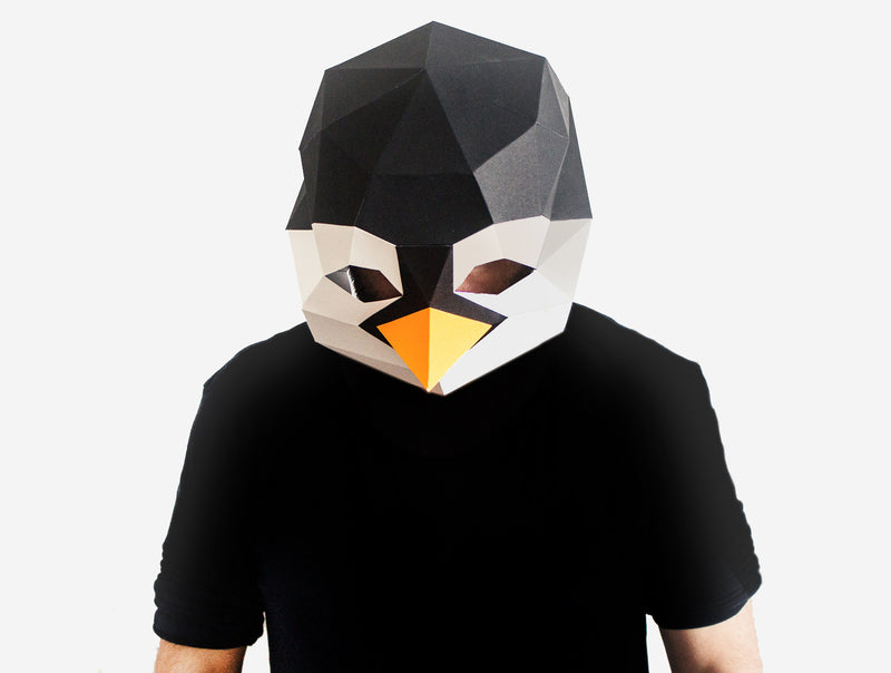 Penguin Mask <br> DIY Paper Mask Template