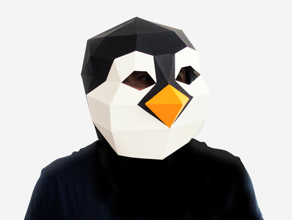 Penguin Mask <br> DIY Paper Mask Template