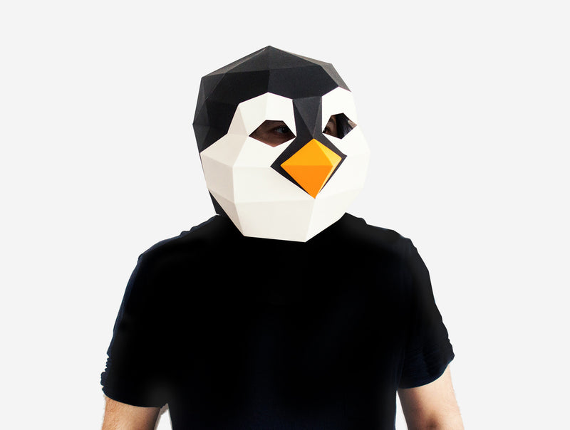 Penguin Mask <br> DIY Paper Mask Template