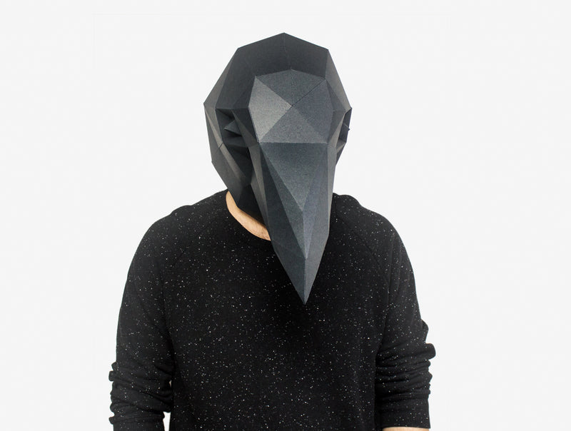 Raven Crow Mask <br> DIY Paper Mask Template