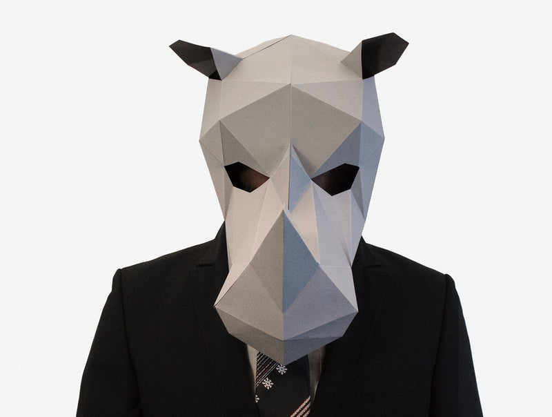 Rhino Mask <br> DIY Paper Mask Template