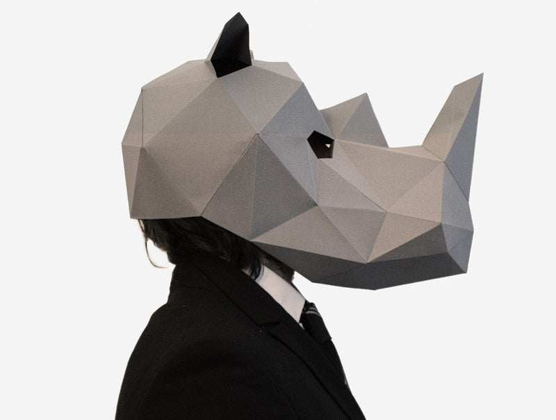 Rhino Mask <br> DIY Paper Mask Template