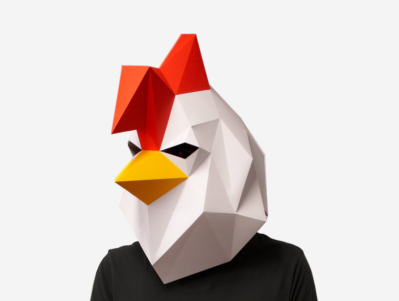 Rooster Mask <br> DIY Paper Mask Template