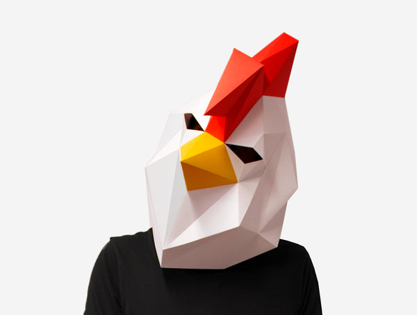 Rooster Mask <br> DIY Paper Mask Template