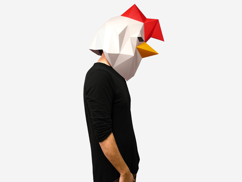 Rooster Mask <br> DIY Paper Mask Template