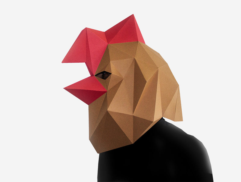 Rooster Mask <br> DIY Paper Mask Template