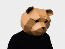 Teddy Bear Mask <br> DIY Paper Mask Template