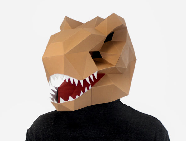 T-Rex Dinosaur Mask <br> DIY Paper Mask Template