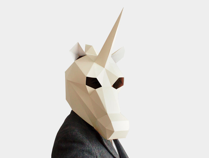 Unicorn Mask <br> DIY Paper Mask Template