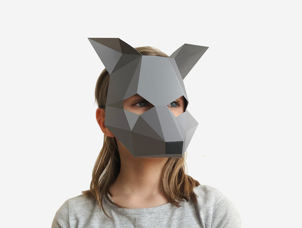 Kids Wolf Mask <br> DIY Paper Mask Template