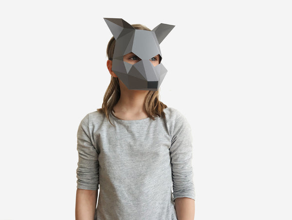 Kids Wolf Mask <br> DIY Paper Mask Template