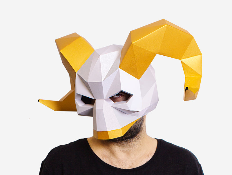 Viking Skull Mask <br> DIY Paper Mask Template