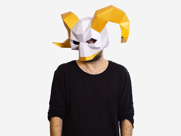 Viking Skull Mask <br> DIY Paper Mask Template