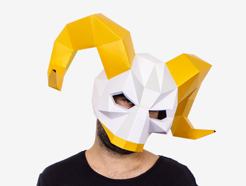 Viking Skull Mask <br> DIY Paper Mask Template